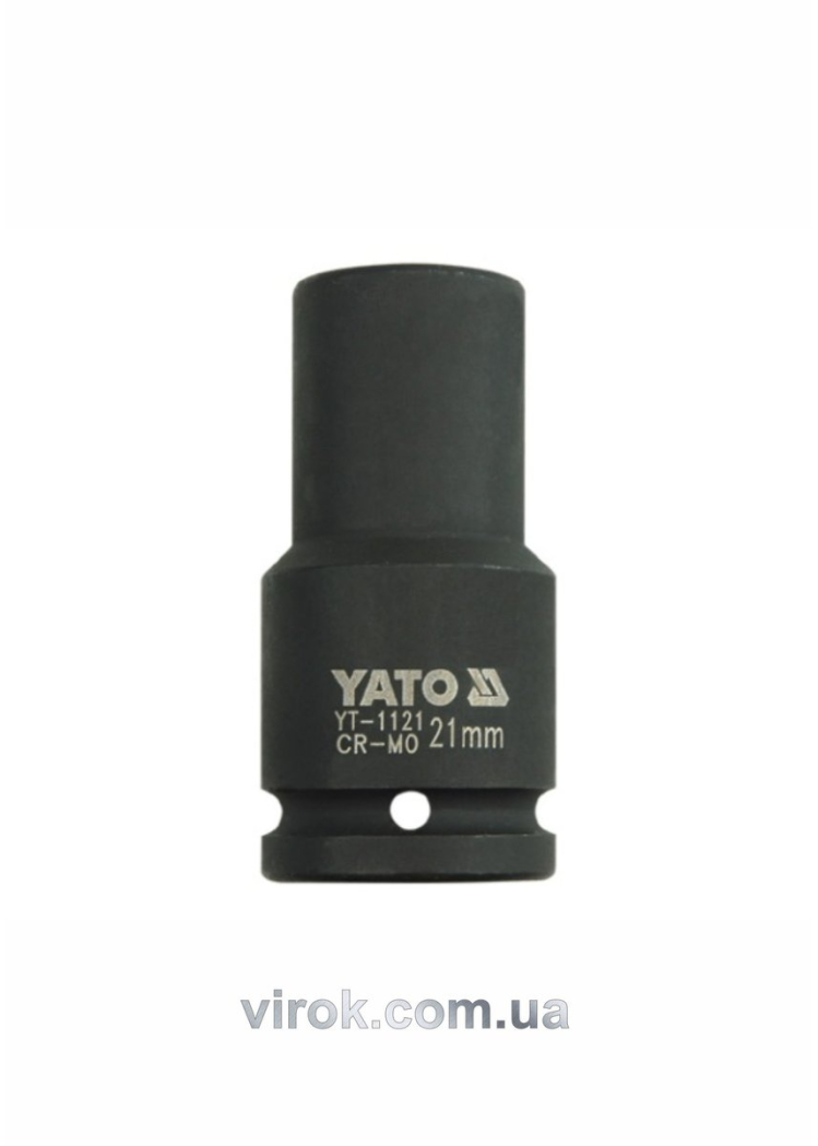 Головка торцева ударна 6-гранна YATO : подовжена, квадрат 3/4", М= 21 мм, L= 90 мм