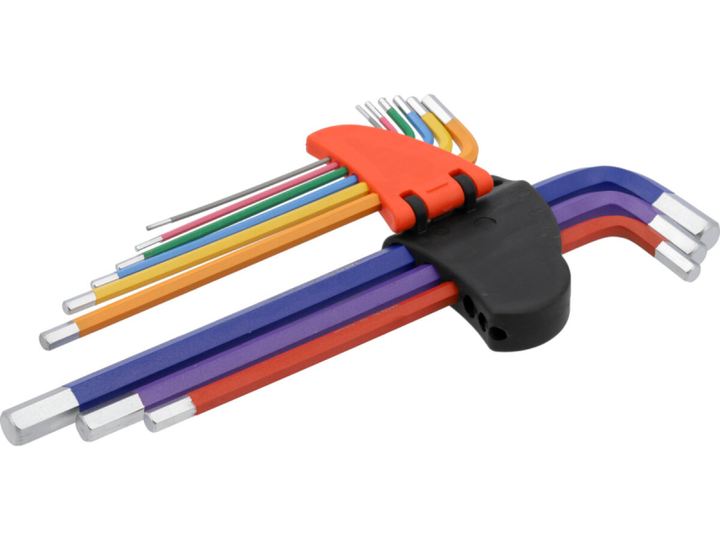 Ключі шестигранні YATO : М1.5-10 мм, Г-подібні, 2-сторонні, l= 97- 225 мм, 9 шт.