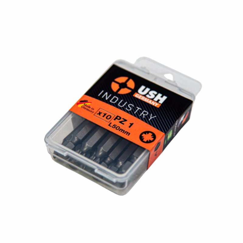 Насадка викруткова USH Industry POZIDRIV PZ1 x 50 мм подовжена Torsion Уп. 10 шт.