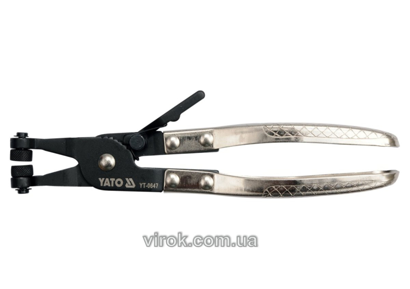 Щипці для шлангових хомутів YATO, l= 215 мм, губ. d= 4.5 мм [12/72]