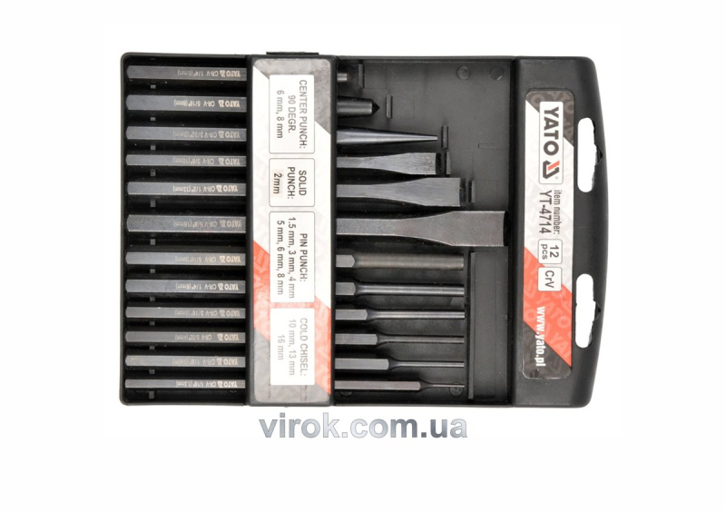 Зубило, кернер і пробійник YATO, Набір 12пр. [10/20]