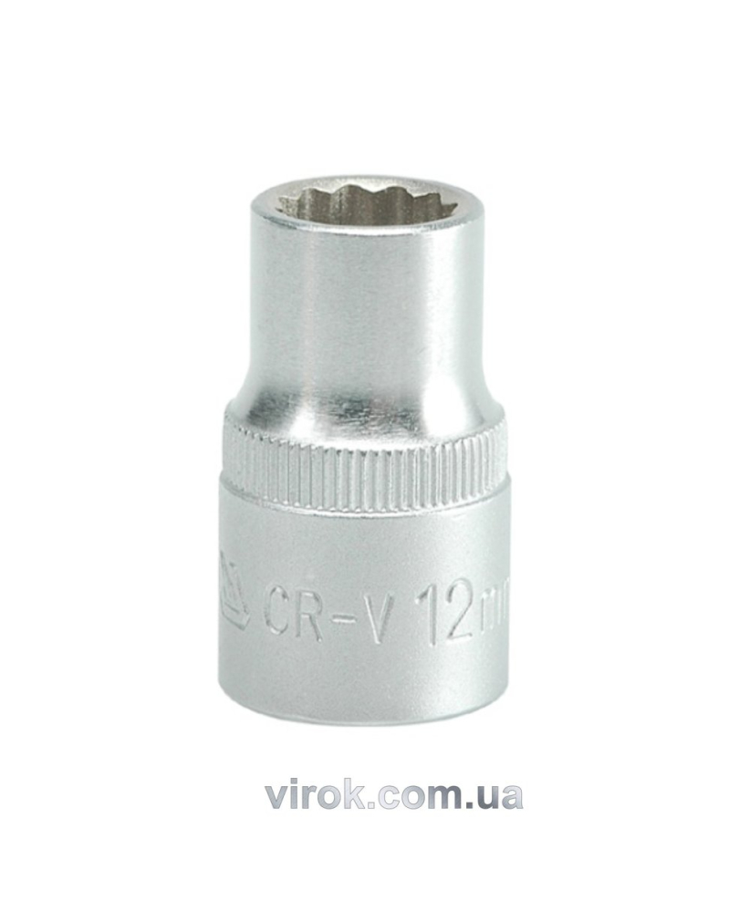 Головка торцева 12-гранна YATO : квадрат 1/2", М= 12 мм, L= 38 мм [12/120/240]