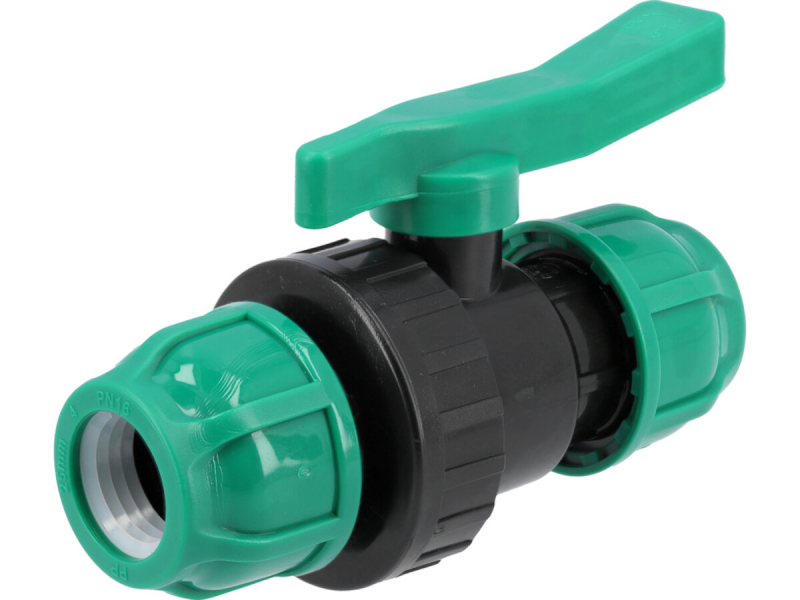 Кран кульовий до водяних пластикових труб FLO Ø= 25 мм з поліпропілену, для тиску 16 Bar