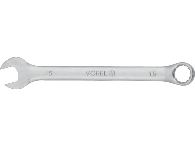 Ключ комбинированный 15 мм VOREL 51680, CrV, длина 190 мм