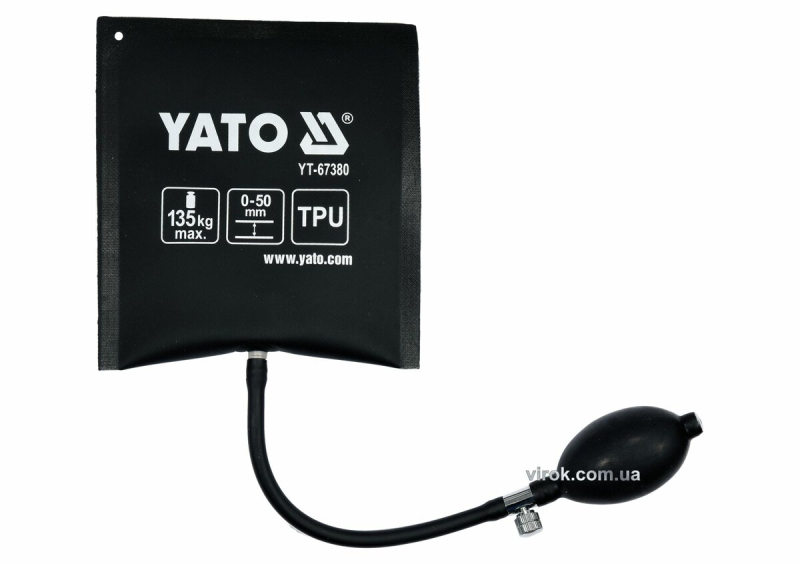 Подушка монтажна, надувна YATO для навантаження - 135 кг, висоти - 50 мм, габарити - 150х160 мм [24]