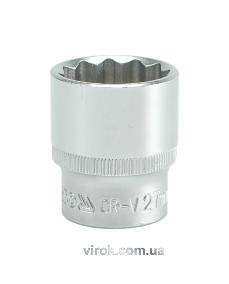 Головка торцева 12-гранна YATO : квадрат 1/2", М= 27 мм, L= 42 мм