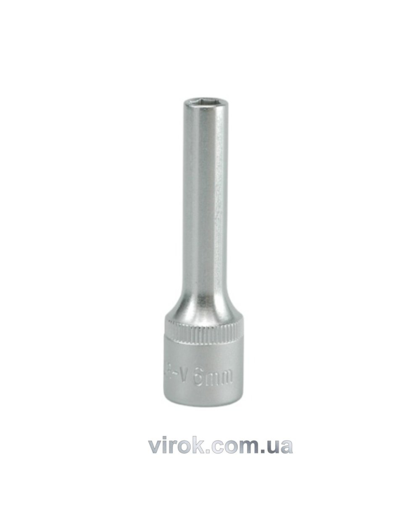 Головка торцева 6-гранна YATO : подовжена, квадрат 3/8", М= 6 мм, L= 63 мм [24/48/96]