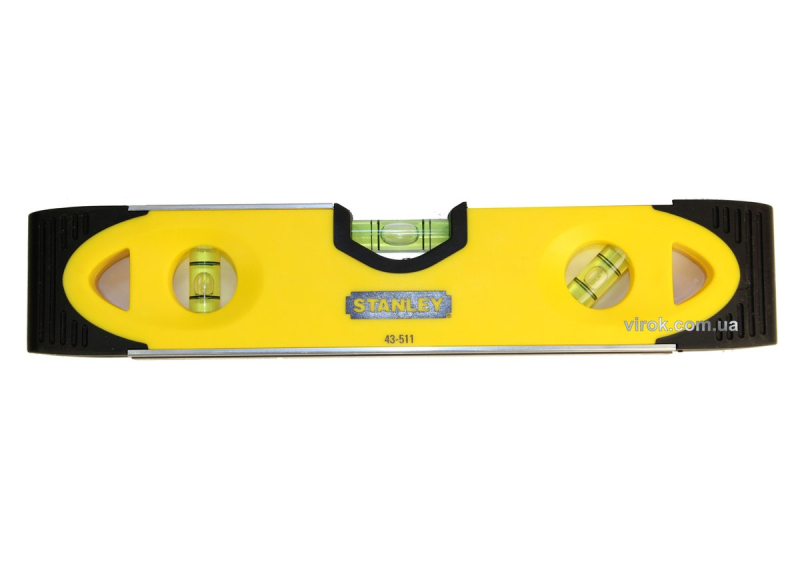 Рівень STANLEY "Torpedo Shockproof" : L= 23 см. 3 капсули