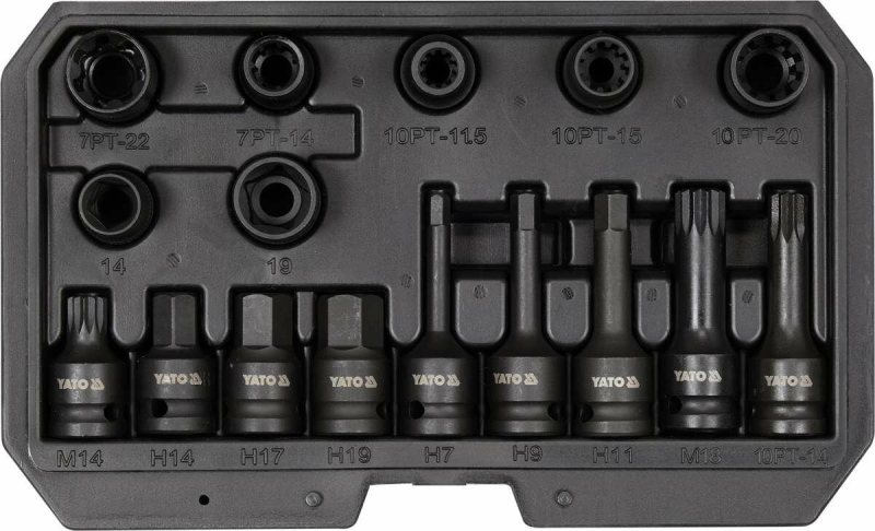 Набір знарядь для ремонту гальмівних колодок YATO: тримач- 1/2", 16 елем.
