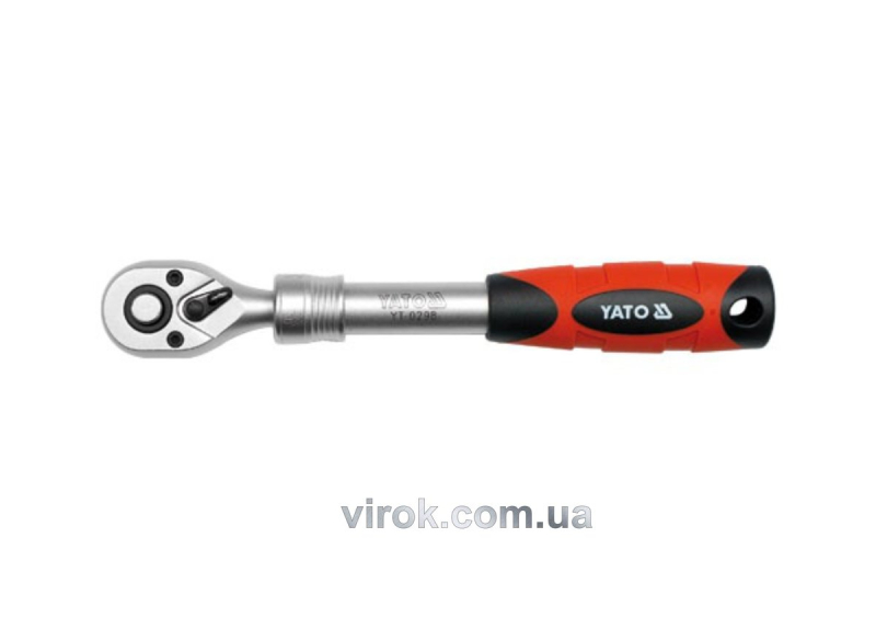 Тріщатка YATO : квадрат 3/8", 72T, L= 215-315 мм, телескопічна ручка