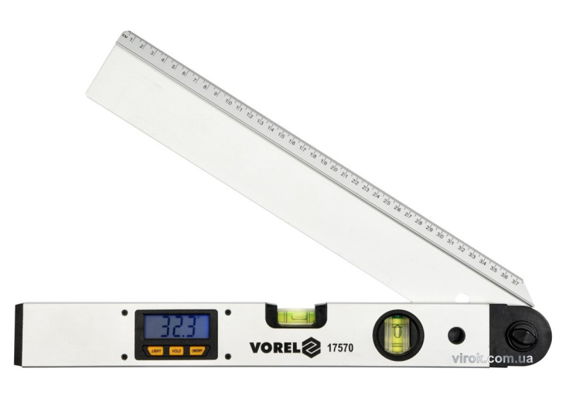 Рівень - кутомір електронний VOREL : L= 40 см цифровй дисплей, 2 капсули