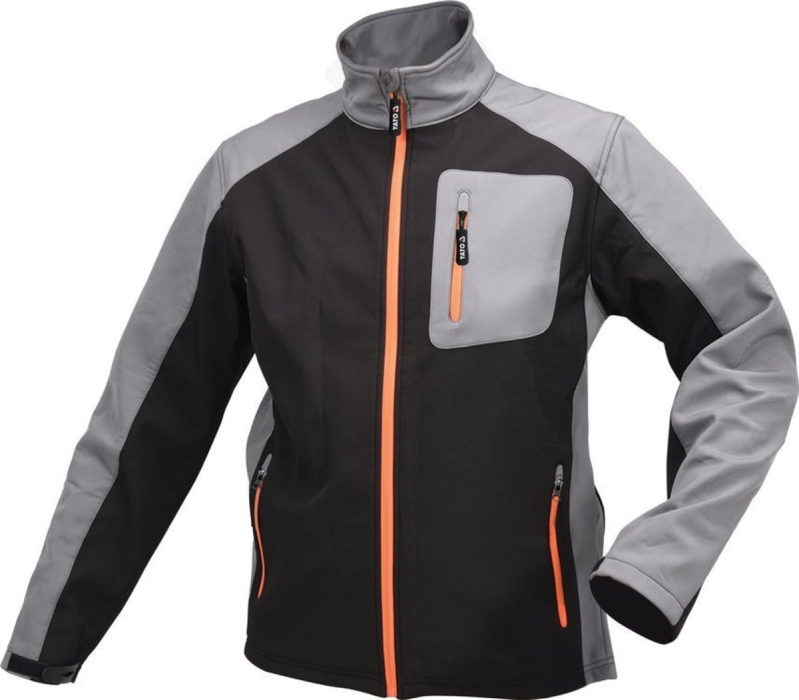 Куртка робоча SOFTSHELL YATO розмір XXXL, чорно-сіра, 3 кишені, 96% поліестер і 4% спандекс(DW)