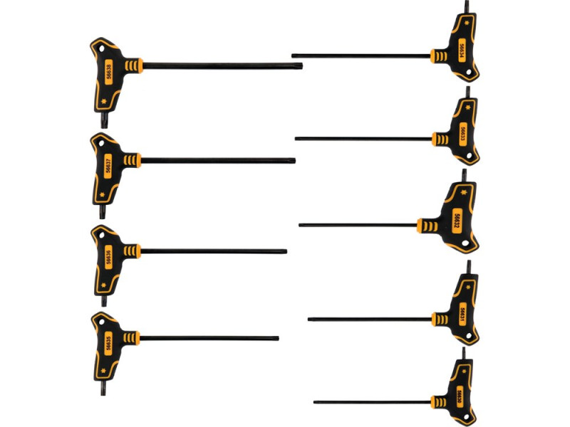 Набір ключів TORX Т-подібних з рукояткою VOREL 56639, 9 шт