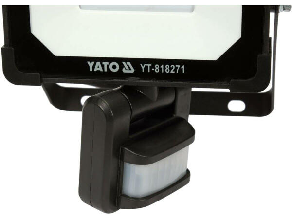 Прожектор с SMD-диодным излучателем и датчиком движения YATO: 20 Вт, 230 В, 1900 лм, 30 диодов (YT-818271)