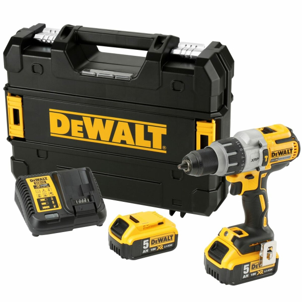 Шуруповерт аккумуляторный ударный бесщеточный DeWalt 18 В XR Li-Ion 95 Нм 2 АКБ 5 Ач + ЗП кейс