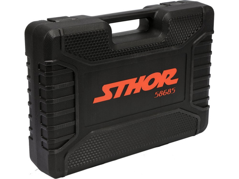 Набір інструментів з тріскачкою 1/4"+1/2" STHOR 58685, 108 предметів