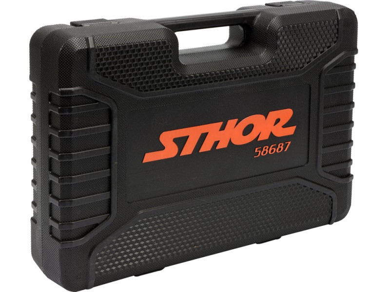 Набір інструментів з тріскачкою 1/4"+1/2" STHOR 58687, 94 предмети