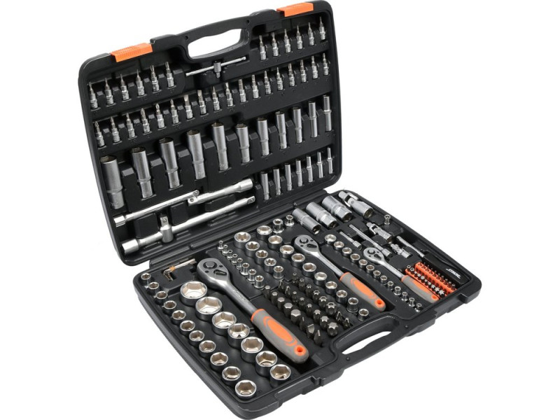Набір інструментів з тріскачкою 1/4"+3/8"+1/2" STHOR 58688, 173 предмети