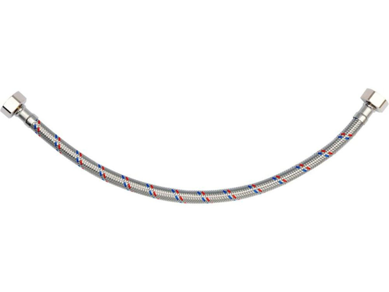 Шланг водопровідний з опліткою з нерж сталі FALA l= 400мм, Ø= 8/12, з'єднання F-1/2" х F-1/2" 1 МПа