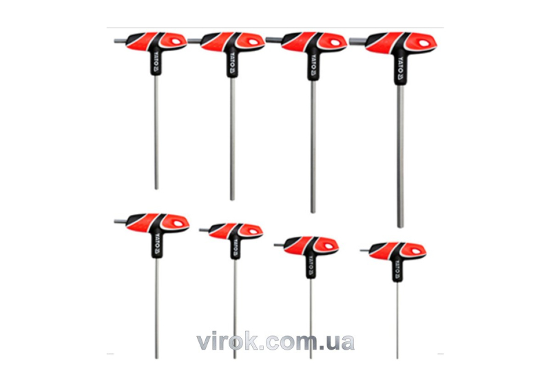 Ключі шестигранні YATO : тип "T", двосторонні, Набір 8 шт.