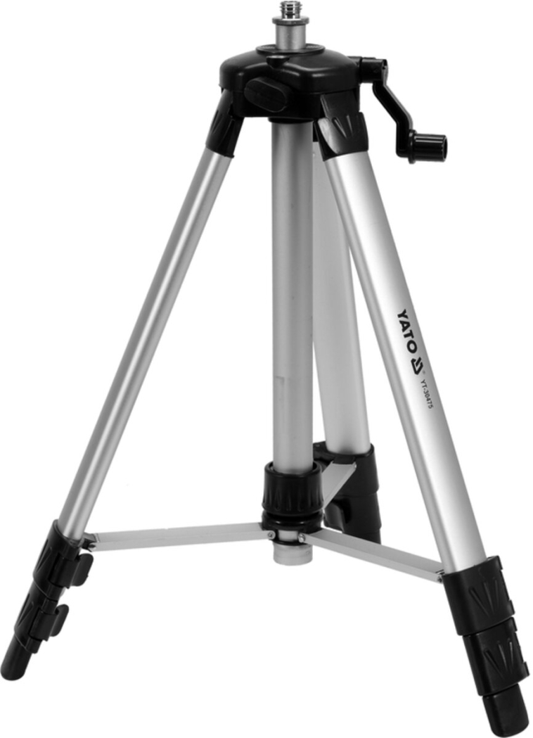 Штатив тринога YATO телескоп (3 секціі) . кріплення 5/8", з штангою 30 cм. H= 46-120 cм. алюмінієвий