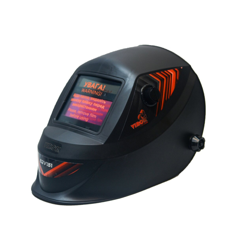 Маска зварювальника VIROK з автозатемнювальним світлофільтром,110 х 90 мм(93x50 мм)