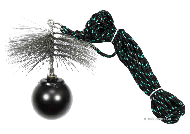 Набір для очищення димарів VOREL : шнур Ø= 6 мм, l= 10 м; йорж Ø= 200 мм; гиря- 1.8 кг [1]