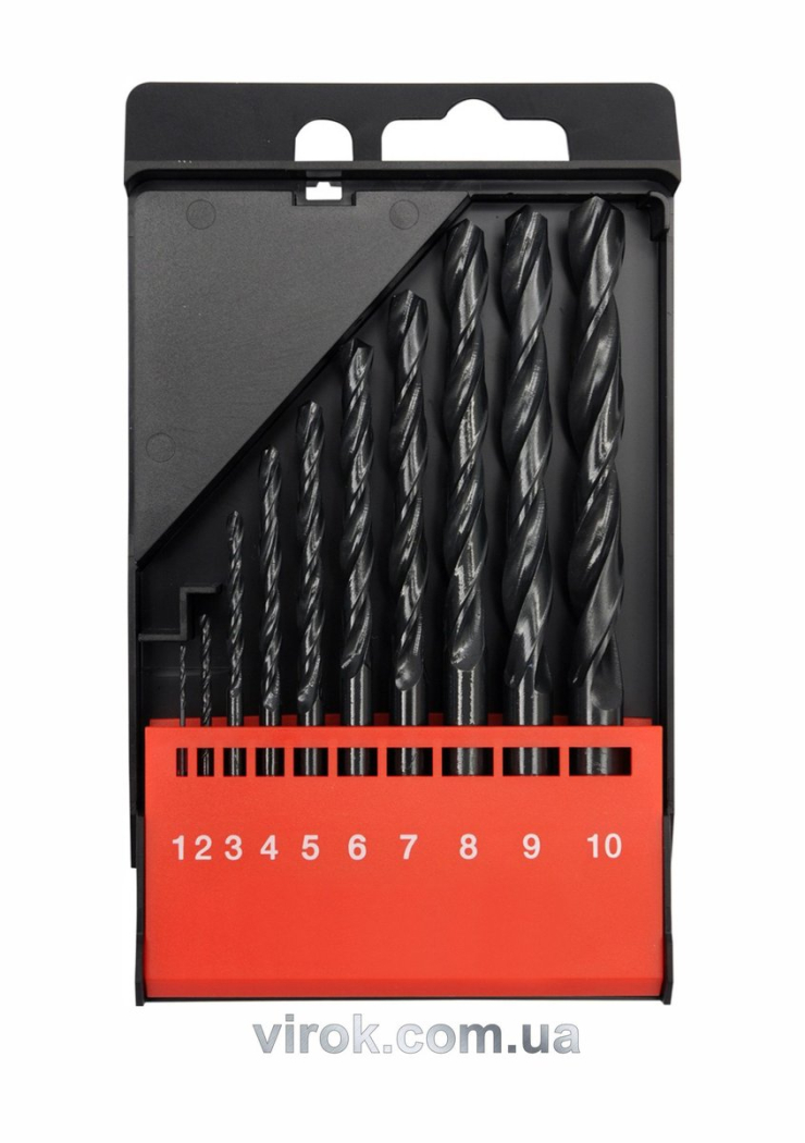 Свердла по металу YATO : HSS, Ø=1-10 мм. (Набір/10 шт.)