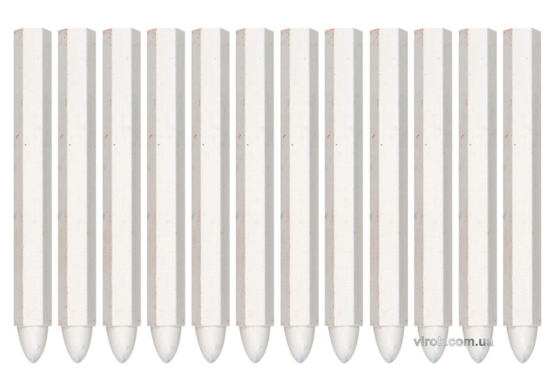 Крейда маркувальна для різних поверхонь YATO : 120 x 12 мм, біла, 12 шт [50]