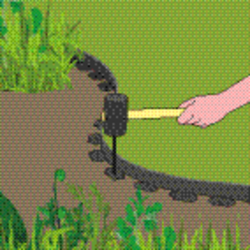 Полоса бар'єрна зі шпильками з HDPE FLO для рослин чорна, b= 40 мм, l= 10 м, 20 шпильок l=180 мм