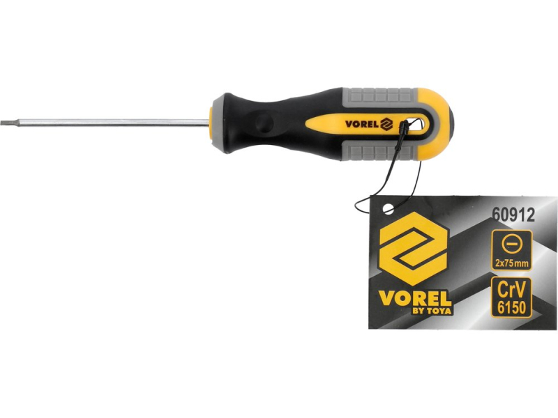 Отвертка шлицевая SL2x75 VOREL 60912