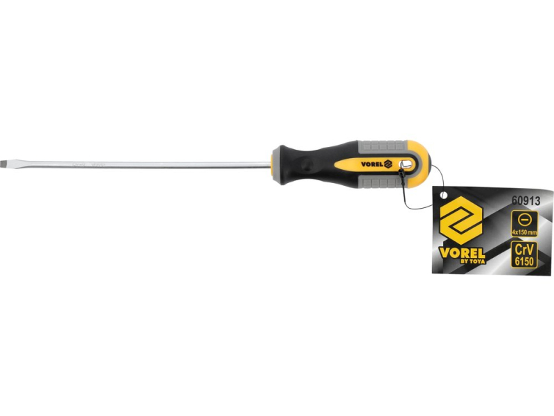 Отвертка шлицевая SL4x150 VOREL 60913, CrV 6150