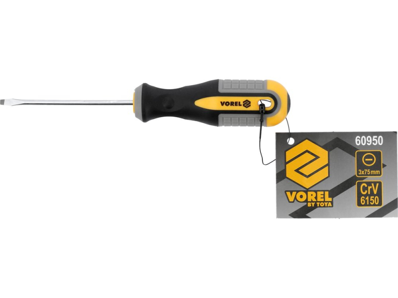 Отвертка шлицевая SL3x75 VOREL 60950