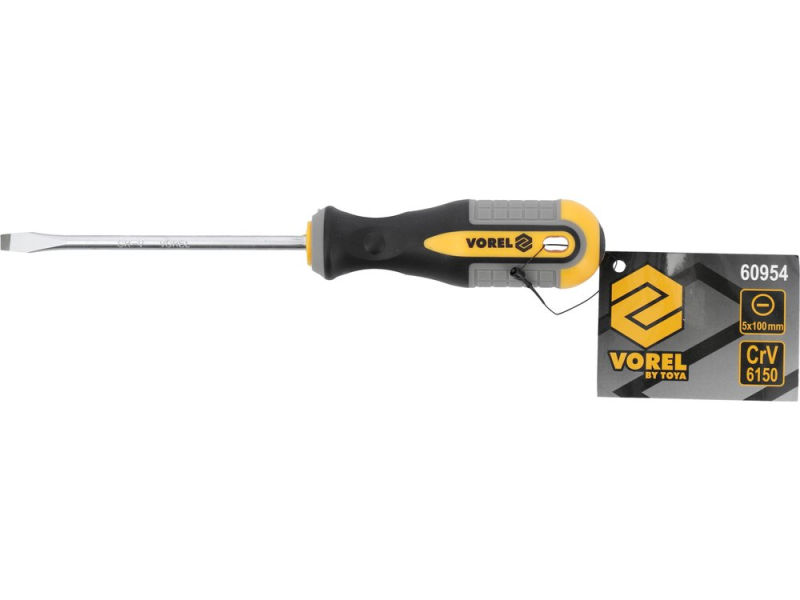 Викрутка шліцева SL5x100 VOREL 60954, CrV 6150