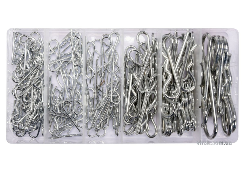 Шплінти пружні хвилясті різних розмірів YATO, набір 150 шт. [6/24]