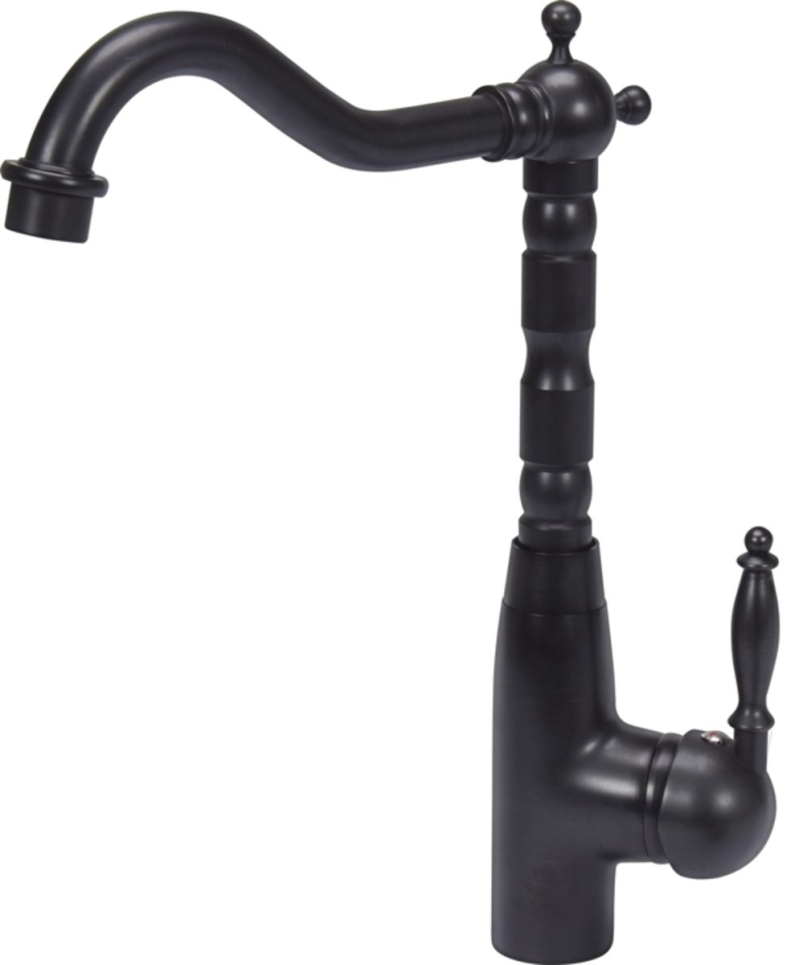 Змішувач води FALA для кухонної раковини "RETRO BLACK 1" з кульовим регулятором [12]