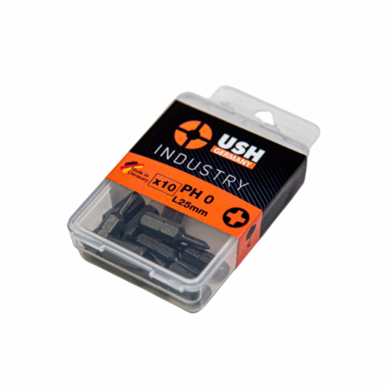 Насадка викруткова USH Industry Phillips PH0 x 25 мм. Уп. 10 шт.