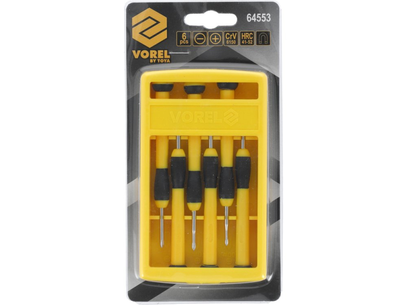 Набір викруток прецизійних VOREL 64553, CrV PH, 6 шт