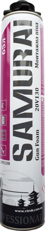 Пена пистолетная SAMURAI Premium Gun Foam 65, 805ml UKR, 930г (20V130)
