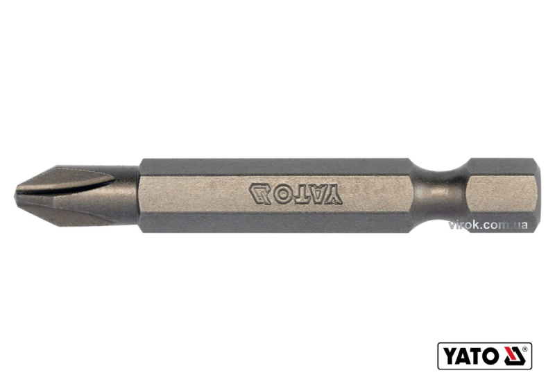 Насадка викруткова YATO : "Philips" PH2 x 50 мм. HEX 1/4". 10 (Уп/Шт.) [20/100]