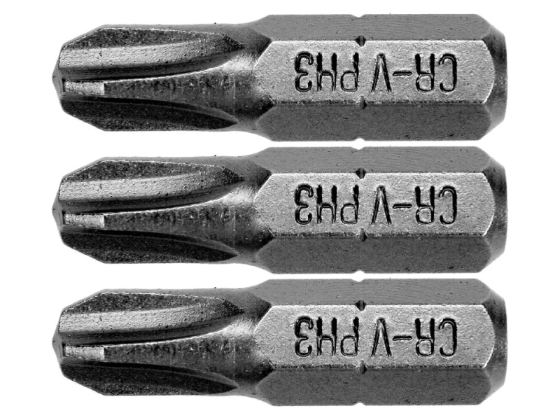 Набор бит Phillips PH3 1/4" 25 мм STHOR 65454, 3 шт