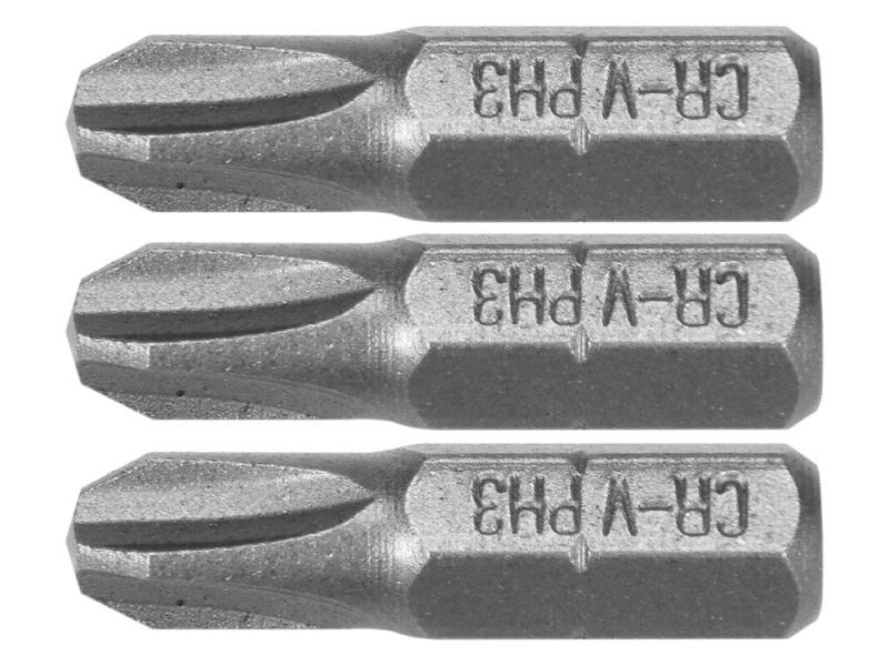 Набір біт Phillips PH1/PH2/PH3 1/4" 25 мм STHOR 65461, 3 шт