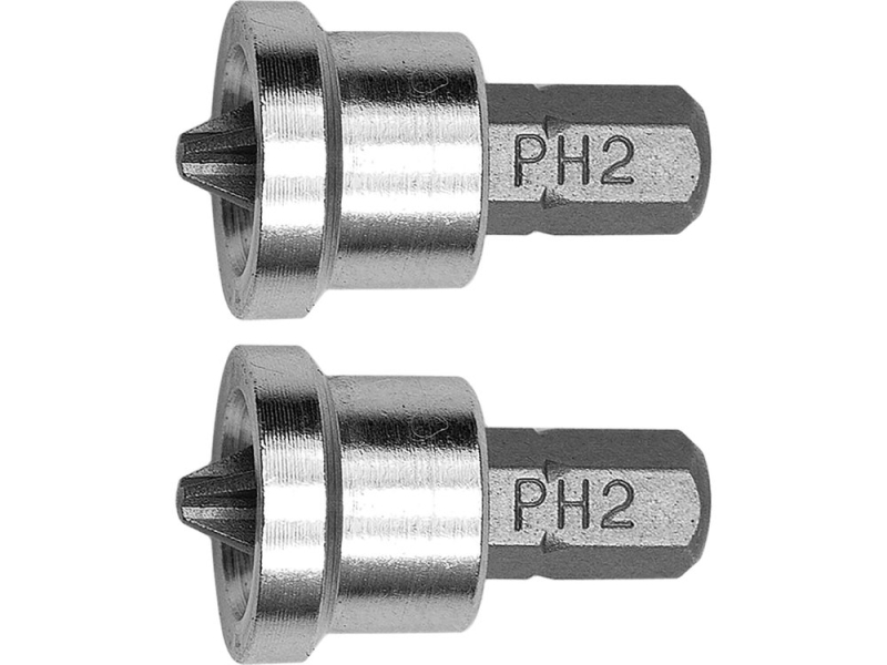 Набор бит Phillips PH2 VOREL 65800, 25 мм, намагниченные, 2 шт