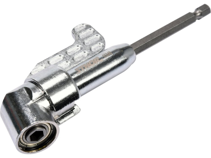 Угловой адаптер для шуруповерта STHOR 65840, 130 мм, 1/4", реверс