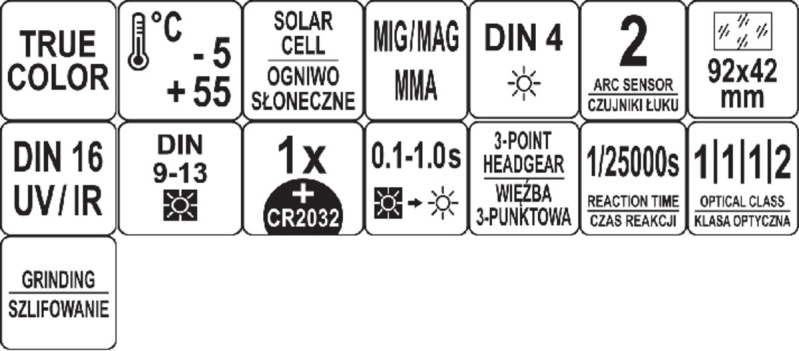 Маска електро-зварювальника з автозатемнен STHOR TRUE COLOR