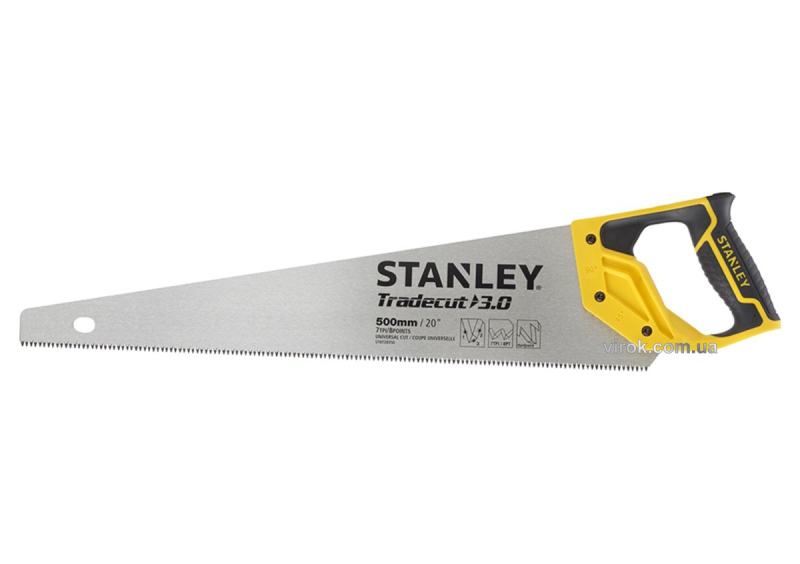 Ножівка по дереву STANLEY "Tradecut" : L= 500 мм, 7 зубів/1"