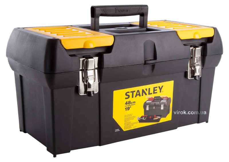 Ящик для інструменту STANLEY series 2000 : 2 органайзери, лоток, металеві замки, M= 492х260х248 мм.