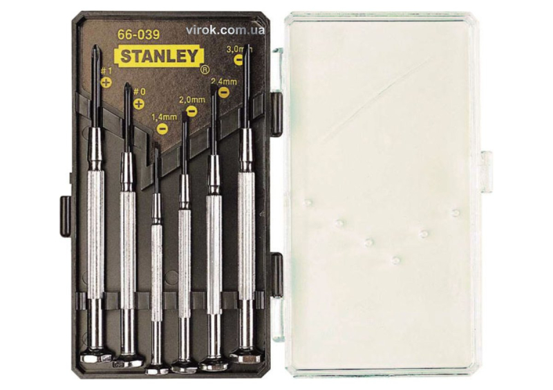 Набір викруток прецизійних STANLEY "Watchmaker" : 6 викруток [Комплектація 7 Шт.]