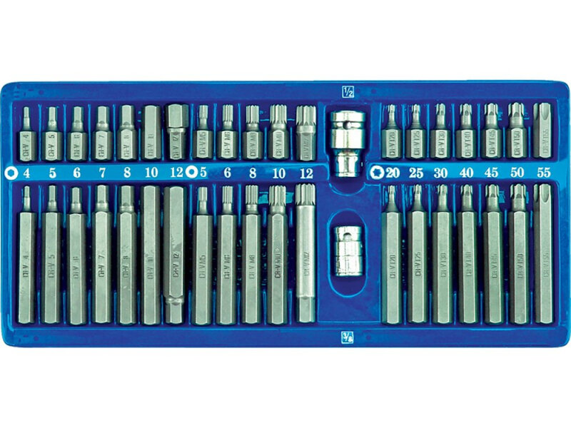 Набор головок-бит HEX, Torx, Spline VOREL 66400, 40 шт, привод 3/8" и 1/2", CrV