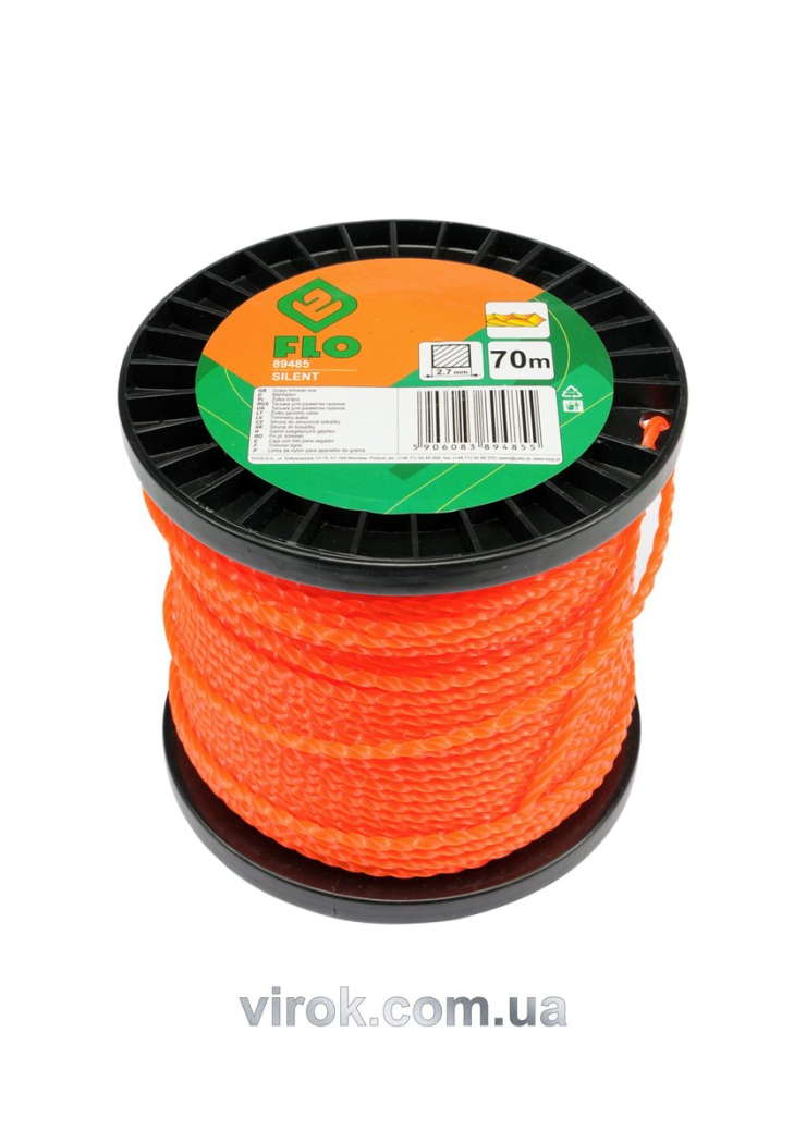Жилка для тримера квадрат кручений FLO : 2,7 мм х 70 м (бобіна)